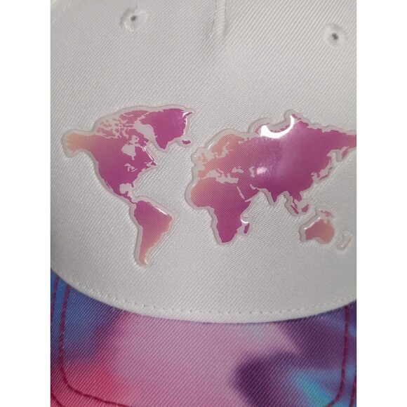 Wanderlust Logo World Globe Map Women's Hat White Baseball Cap Adjustable - Picture 2 of 7